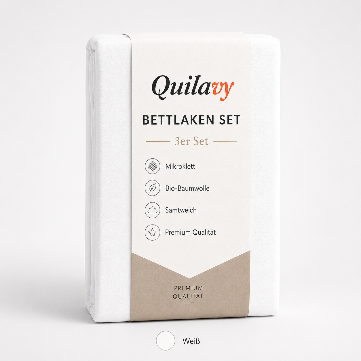 Quilavy Mikroklett-Laken in Weiß